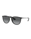 Ray Ban Ray-ban Erika 54mm Gradient Round Sunglasses In Black
