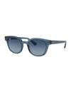 Ray Ban Rb4324 Sonnenbrillen Blau Transparent Fassung Blau Glas 50-21 In Blue