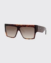 Celine Men's Chunky Rectangle Gradient Havana Sunglasses In Brown