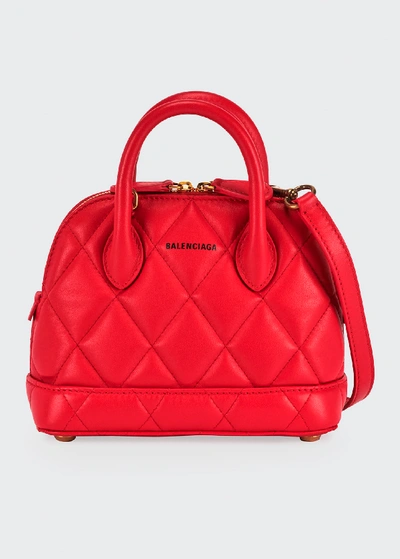 Balenciaga Ville Xxs Aj Quilted Top Handle Bag In Red