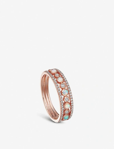 Astley Clarke Icon Nova Triple 14ct Rose-gold, Opal And Diamond Ring In Rose Gold