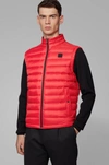 Hugo Boss Boss Men's Chroma Packable Down Gilet Vest In Red