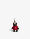 Burberry Thomas Bear Monogram Charm In Black+red