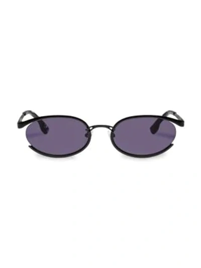Le Specs Tres Solo 56mm Oval Sunglasses In Matte Black