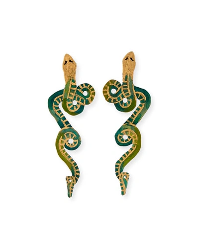 We Dream In Colour Wee Serpentine Earrings, Turquoise
