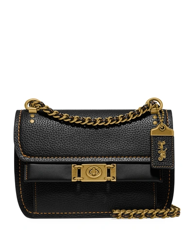 Coach Troupe Mixed Leather Crossbody Bag In Black