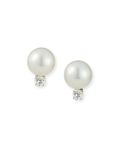 Assael Platinum Pearl & Diamond Earrings