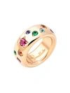 Pomellato 18k Rose Gold Classic Iconica Multi-gemstone Band In Multi/rose Gold