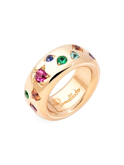 Pomellato 18k Rose Gold Classic Iconica Multi-gemstone Band In Multi/rose Gold