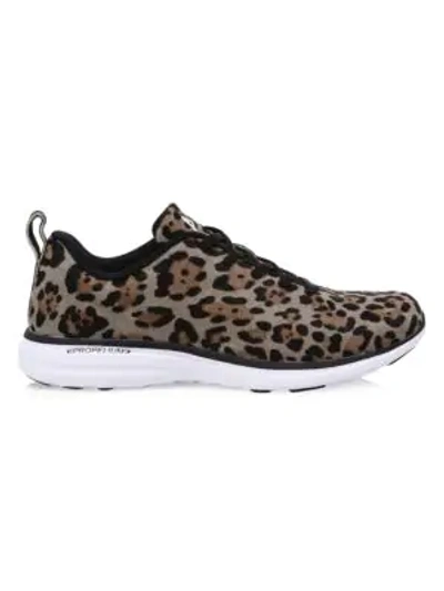 Apl Athletic Propulsion Labs Iconic Pro Leopard-print Calf Hair Trainers In Black Trouserher