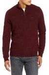 Barbour Men's Tisbury Quarter-zip Rib-cut Sweater In Ruby