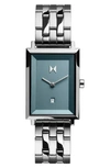 Mvmt Signature Square Bracelet Watch, 24mm In Silver/ Blue/ Silver