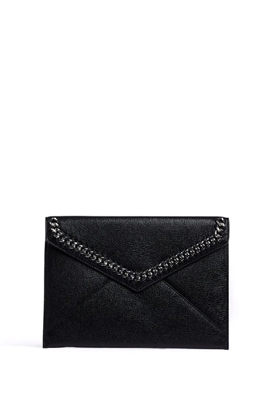 Rebecca Minkoff Leo Chain-trimmed Envelope Clutch In Black