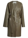 LOEWE Belted Leather Wrap Coat