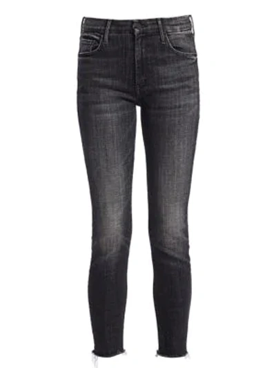 Mother The Looker High-rise Ankle Skinny Fray Hem Jeans In Star Gazing