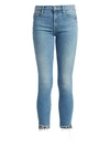 MOTHER The Stunner High-Rise Ankle Skinny Zip Step Fray Hem Jeans