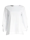 LAFAYETTE 148 WOMEN'S JUNE RUCHED-SLEEVE BLOUSE,0400011940770