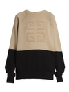 GIVENCHY BI-COLOR INTARSIA CASHMERE KNIT SWEATER