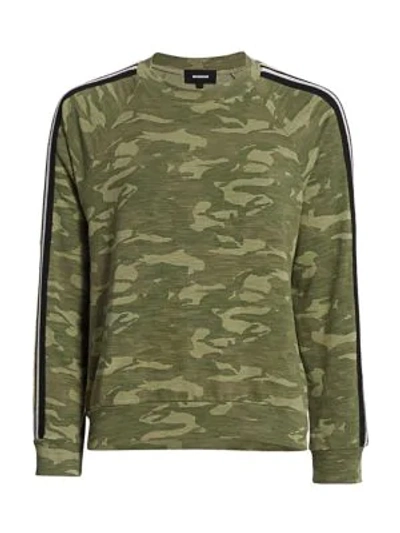 Monrow Camouflage Raglan In Olive Camo