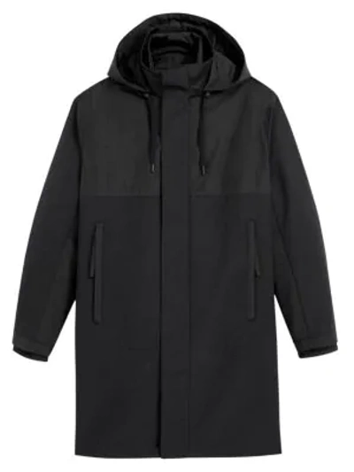 Theory Philip Shell-panelled Cotton-blend Parka With Removable Down Liner In Black