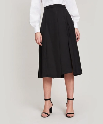 Joseph Malvyn Wool-blend Pleated Skirt In Cream