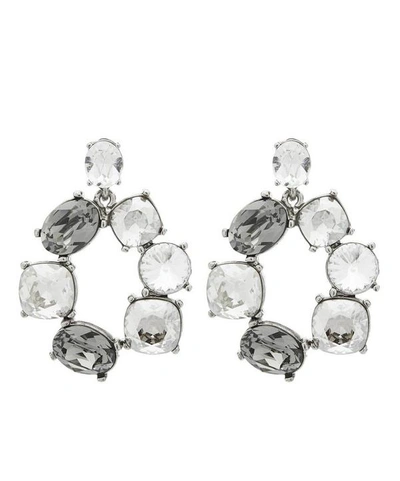 Oscar De La Renta Bold Crystal Earrings In Crystal Multi