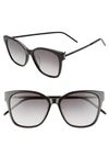 SAINT LAURENT 56MM RECTANGULAR SUNGLASSES,SL M48SK002