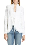 FUZZI RUFFLE TRIM LACE JACKET,F01441-11646