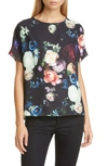 ADAM LIPPES FLORAL PRINT CREPE BLOUSE,R20121YP