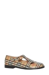 BURBERRY HANNIE VINTAGE CHECK T-STRAP MARY JANE FLAT,8010911