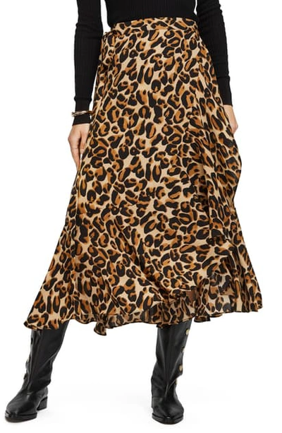 Scotch & Soda Animal Print Wrap Skirt In Combo D