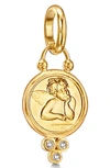 Temple St Clair 18k Gold 10mm Angel Pendant With Diamonds In Diamond/ Yellow Gold