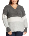 1.STATE TRENDY PLUS SIZE COLORBLOCKED SWEATER