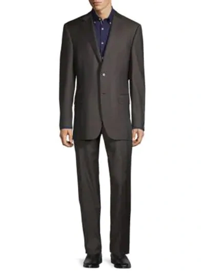 Canali Classic-fit Wool Suit In Brown