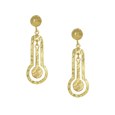 Ottoman Hands When Temperature Rises Gold Drop Earrings