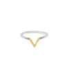 MYIA BONNER TWO-TONE TRIANGLE V RING - 9K YELLOW GOLD & SILVER