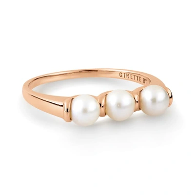 Ginette Ny Maria 3 Pearl Bead Ring