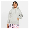 Nike Men's Oversized French Terry Pullover Hoodie In Dark Grey Heather/matte Silver/white