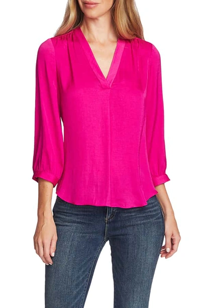 Vince Camuto Rumple Fabric Blouse In Pink Shock