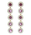 SELIM MOUZANNAR Pink Sapphire and Blue Enamel Drop Earrings