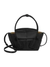 Bottega Veneta Arco' Intreccio Leather Shoulder Bag In Black