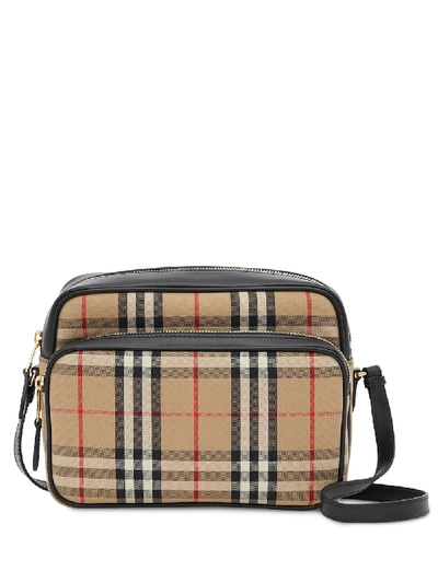 Burberry Leather Camera Bag In Beige