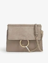 CHLOÉ FAYE MINI LEATHER AND SUEDE SHOULDER BAG,221-3002986-CHC20SS202H2O