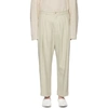 HED MAYNER HED MAYNER OFF-WHITE WOOL PLEATED TROUSERS