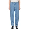 Hed Mayner Weite Jeans Mit Bundfalten In Blue Jeans