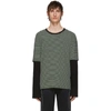 ALL IN ALL IN SSENSE EXCLUSIVE GREY AND BLACK STRIPED LONG SLEEVE T-SHIRT