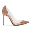 Gianvito Rossi Plexi 85 Python, Leather And Pvc Pumps In Pink