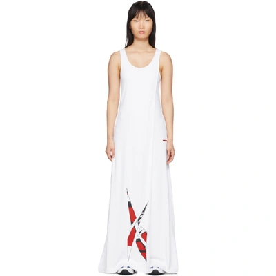 Reebok By Pyer Moss White Collection 3 Logo Long Dress