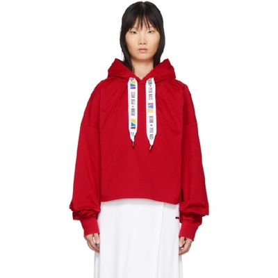 Reebok By Pyer Moss Red Collection 3 Wide Fit Hoodie In Primal Red