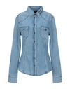 KARL LAGERFELD KARL LAGERFELD WOMAN DENIM SHIRT BLUE SIZE S COTTON,42770089SG 5